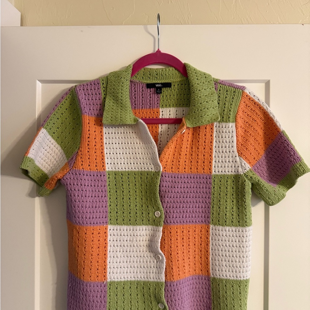 Vans Morrison Knit Orange-Green-White Knit Top with matching Shorts, 100% Cotton